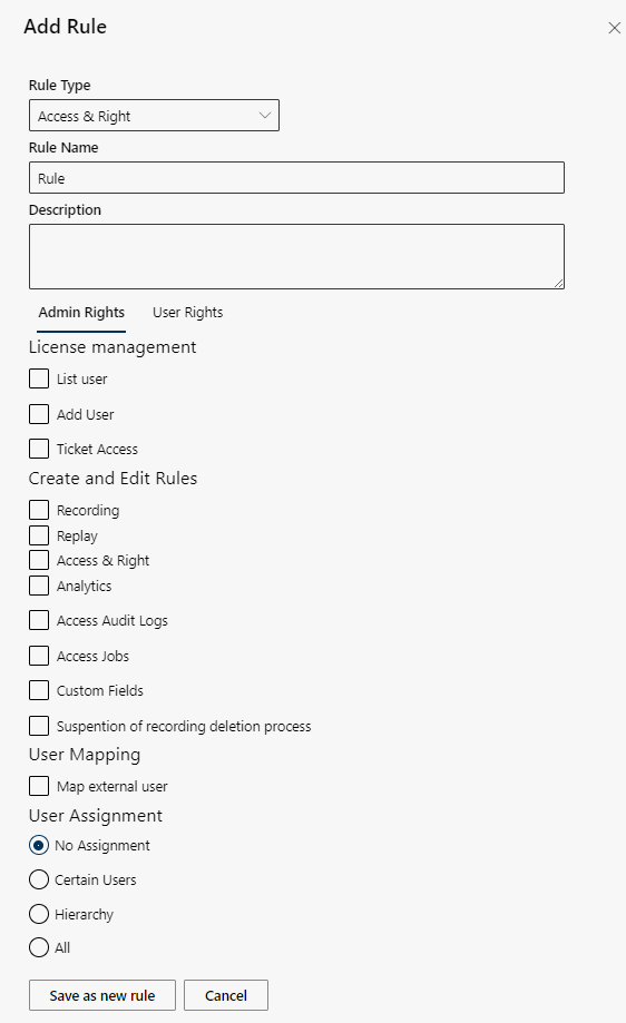 Access & Right− Configure administrator rights