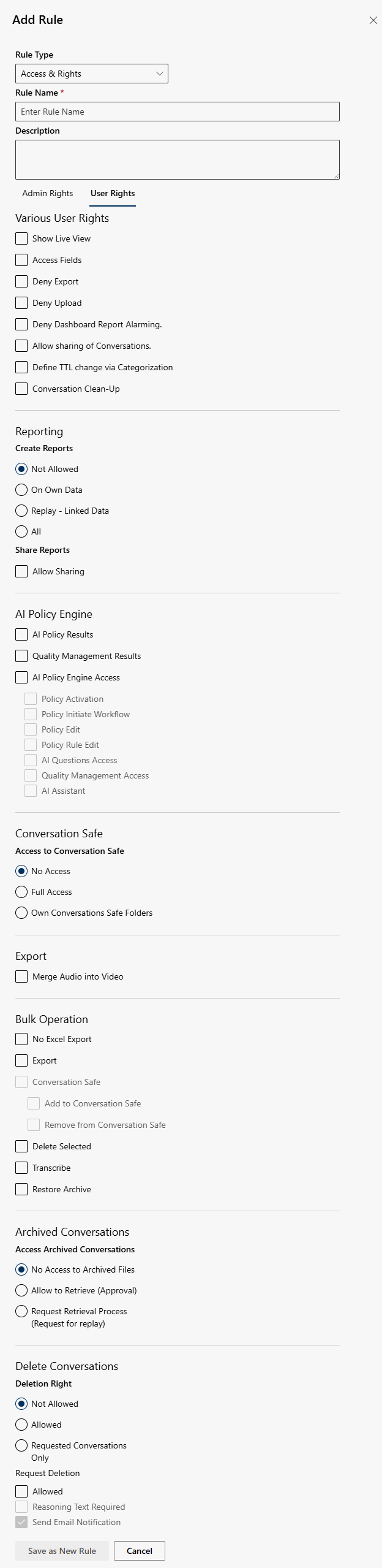 Access & Right - Configure user rights