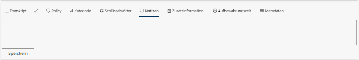 Registerkarte Notiz