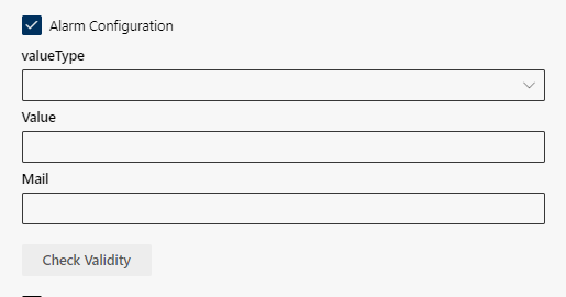 Alarm configuration