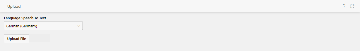 Upload - Language Speech To Text