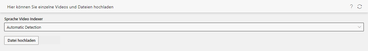 Hochladen - Sprache Video Indexer