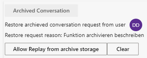 Start restore of archived conversation