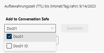 Aufzeichnung aus dem Conversation Safe entfernen