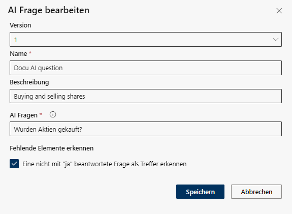 AI Frage bearbeiten