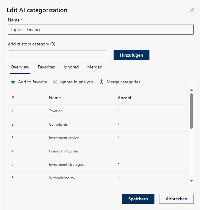 Edit AI categorization