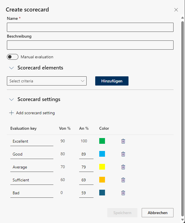 Add scorecard