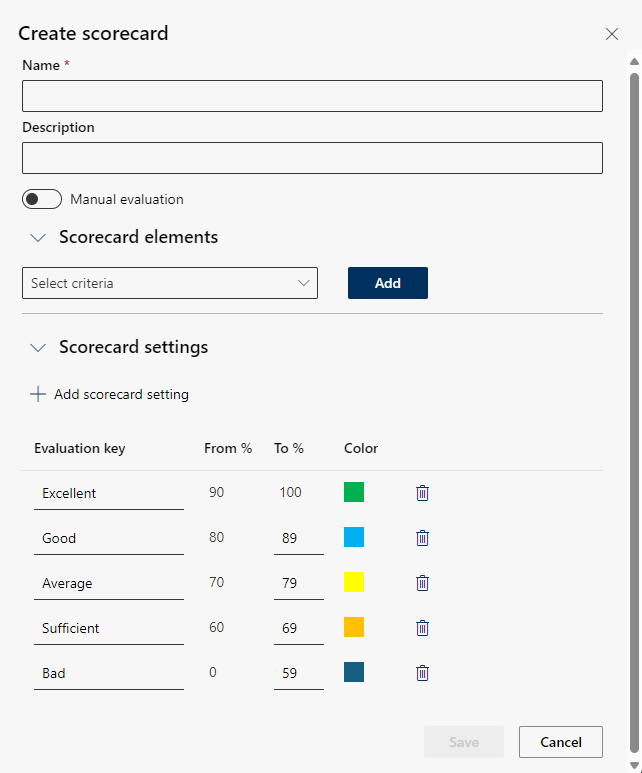 Add scorecard