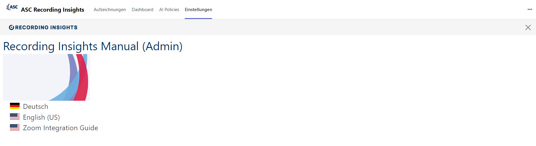 Anzeige der Online-Bedienungsanleitung (Admin)