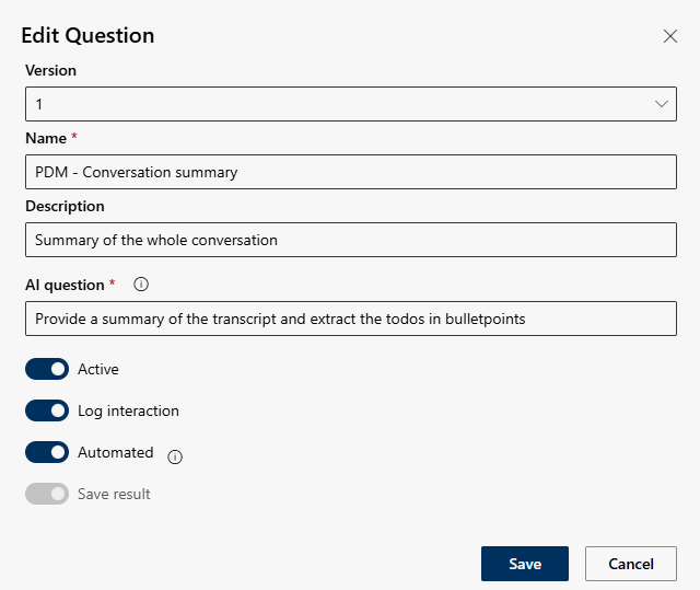 AI Assistant Edit Question