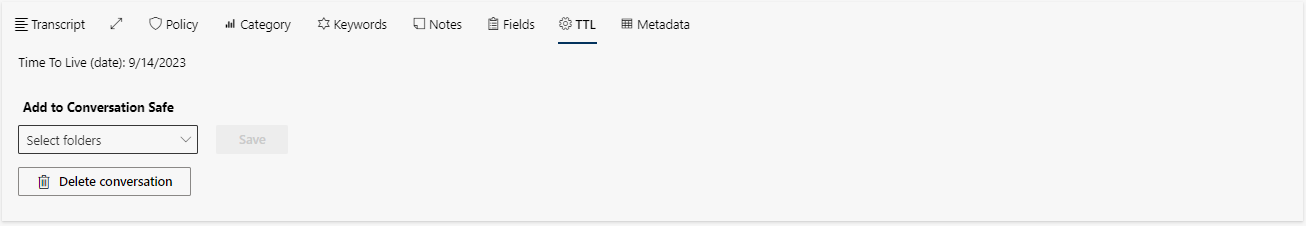 Detail view tab TTL (retention time)