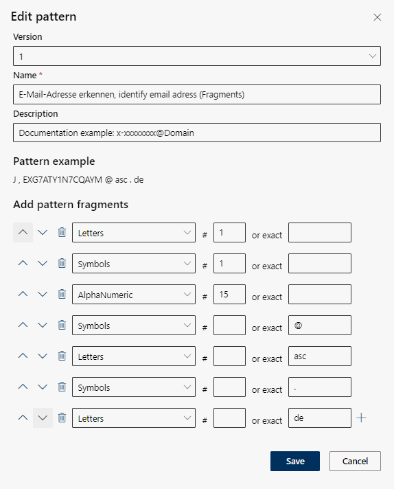 Edit patterns with fragments