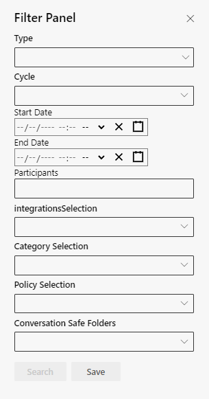 Configure filter settings (example: no filter configured)
