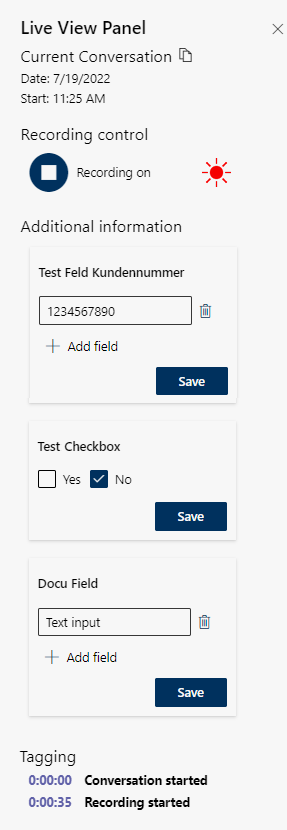 Completed custom fields and check boxes 