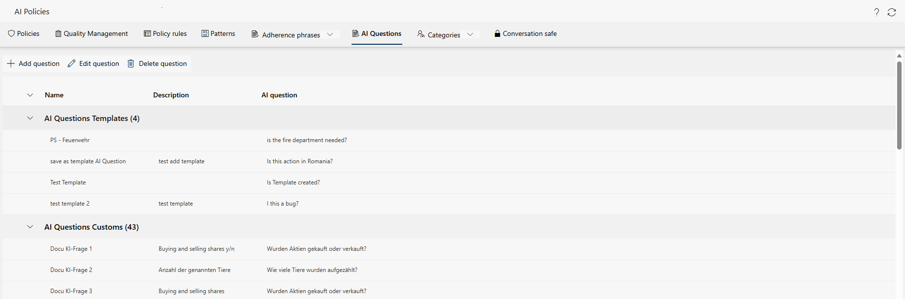 Tab AI Questions
