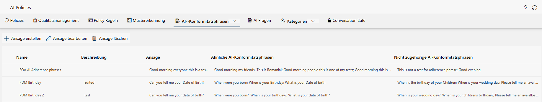 AI-Konformitätsphrasen